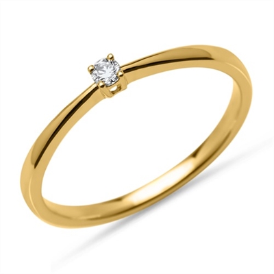 Mægtig Måler format Forlovelsesring i 14 kt. Guld med Diamant - 0,05 ct | Smykkekataloget